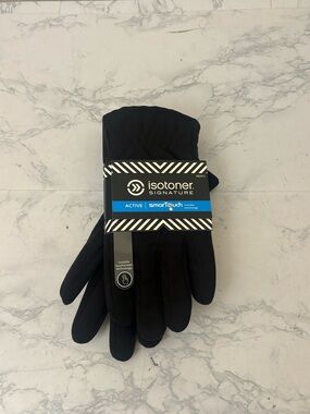 NWT Isotoner Signature smarTouch Men's Gloves L Black